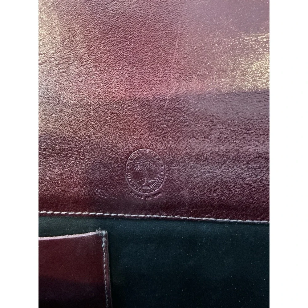 Vintage‎ Red Leather Levenger Flap Briefcase Messenger Bag Burgundy Compartment